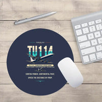 Thumbnail for Tupolev Tu-114 - Original - Round Mouse Pad - Navy Blue