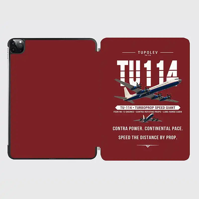 Tupolev Tu-114 - Original - iPad Case - Dark Red