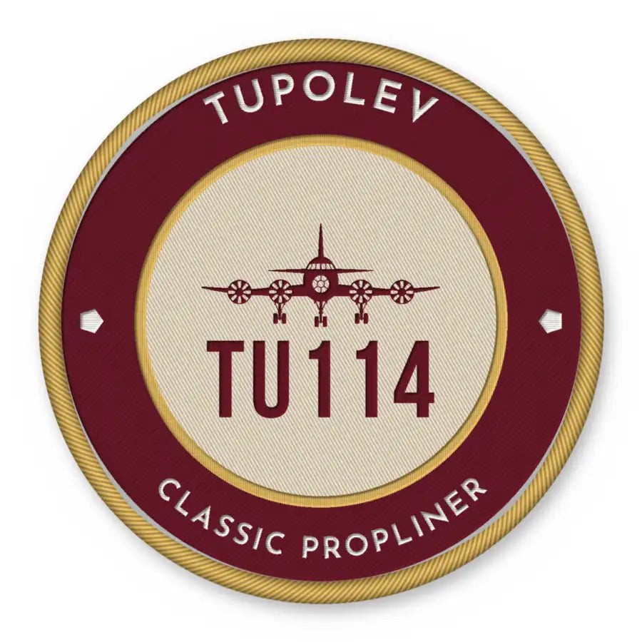Tupolev Tu-114 Patches - Circle - Burgundy Cream