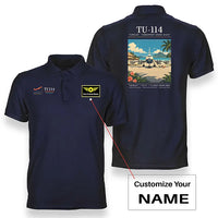 Thumbnail for Tupolev Tu-114 - Poster - Double-Side Polo - Navy Blue + Name