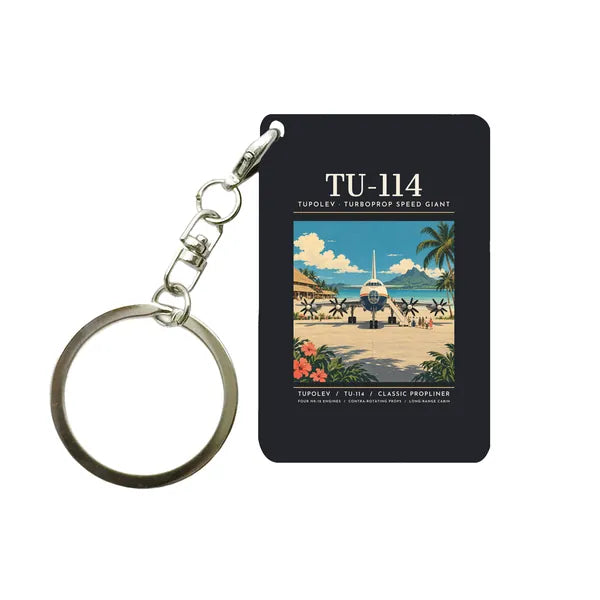 Tupolev Tu-114 - Poster - Key Chain - Black