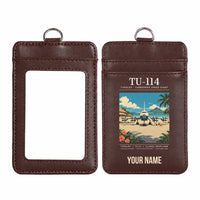 Thumbnail for Tupolev Tu-114 - Poster - ID Card Holder - Dark Brown + Name
