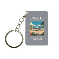 Thumbnail for Tupolev Tu-114 - Poster + Name - Key Chain - Gray