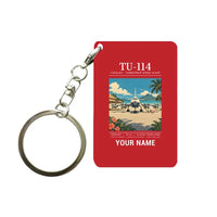 Thumbnail for Tupolev Tu-114 - Poster + Name - Key Chain - Red