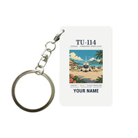 Thumbnail for Tupolev Tu-114 - Poster + Name - Key Chain - White