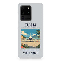 Thumbnail for Tupolev Tu-114 - Poster + Name - Samsung Case - Light Gray