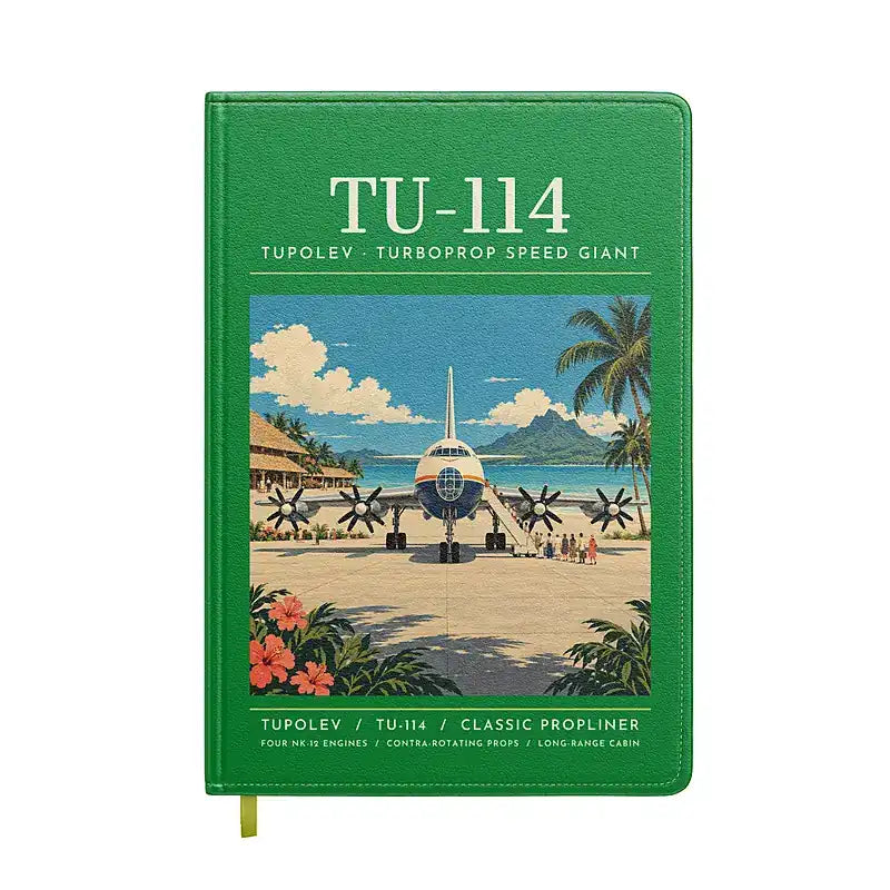 Tupolev Tu-114 - Poster - Notebook - Green