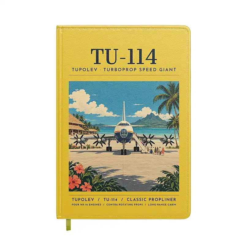 Tupolev Tu-114 - Poster - Notebook - Yellow