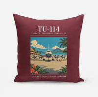 Thumbnail for Tupolev Tu-114 - Poster - Pillow - Dark Red