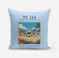Thumbnail for Tupolev Tu-114 - Poster - Pillow - Light Blue
