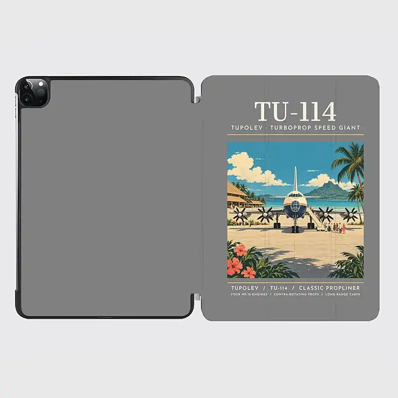 Tupolev Tu-114 - Poster - iPad Case - Gray