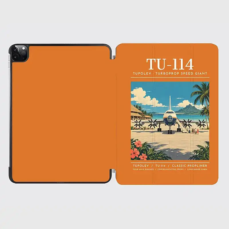Tupolev Tu-114 - Poster - iPad Case - Orange