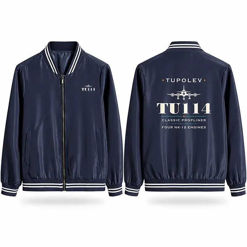 Tupolev Tu-114 Stylish Jackets - Baseball Collar - Heritage - Navy Blue