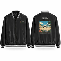 Thumbnail for Tupolev Tu-114 Stylish Jackets - Baseball Collar - Poster - Black
