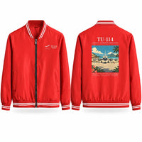 Thumbnail for Tupolev Tu-114 Stylish Jackets - Baseball Collar - Poster - Red