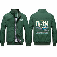 Thumbnail for Tupolev Tu-114 Stylish Jackets - Stand Collar - Cartoon - Green