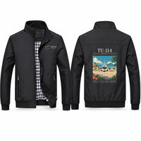 Thumbnail for Tupolev Tu-114 Stylish Jackets - Stand Collar - Poster - Black