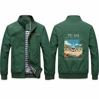 Thumbnail for Tupolev Tu-114 Stylish Jackets - Stand Collar - Poster - Green
