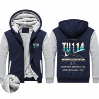 Thumbnail for Tupolev Tu-114 Zipped Sweatshirts - Original - Navy & Gray