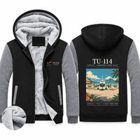 Thumbnail for Tupolev Tu-114 Zipped Sweatshirts - Poster - Black & Gray