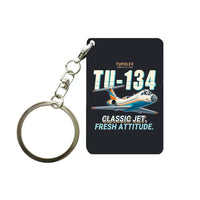 Thumbnail for Tupolev Tu-134A-3 - Cartoon - Key Chain - Black