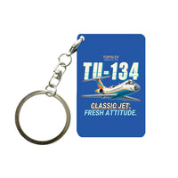 Thumbnail for Tupolev Tu-134A-3 - Cartoon - Key Chain - Blue