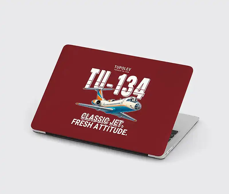 Tupolev Tu-134A-3 - Cartoon - MacBook Case - Dark Red