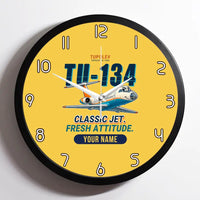 Thumbnail for Tupolev Tu-134A-3 - Cartoon + Name - Framed - Yellow
