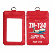 Thumbnail for Tupolev Tu-134A-3 - Cartoon - ID Card Holder - Red + Name