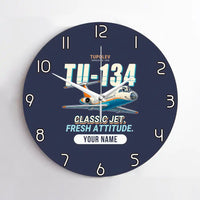 Thumbnail for Tupolev Tu-134A-3 - Cartoon + Name - No Frame - Navy Blue