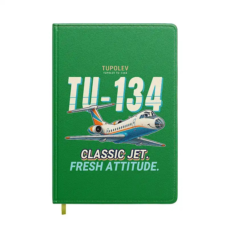 Tupolev Tu-134A-3 - Cartoon - Notebook - Green
