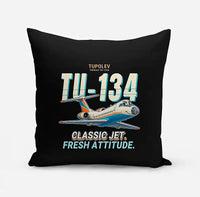 Thumbnail for Tupolev Tu-134A-3 - Cartoon - Pillow - Black
