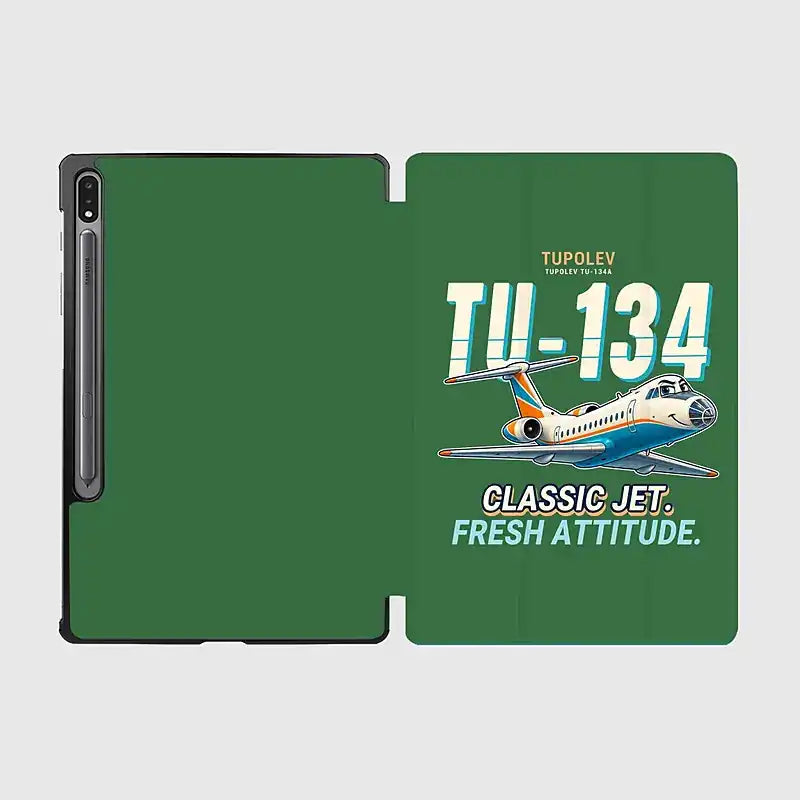 Tupolev Tu-134A-3 - Cartoon - Samsung Tablet - Green