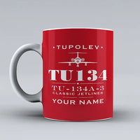 Thumbnail for Tupolev Tu-134A-3 - Heritage + Name - Mug - Red
