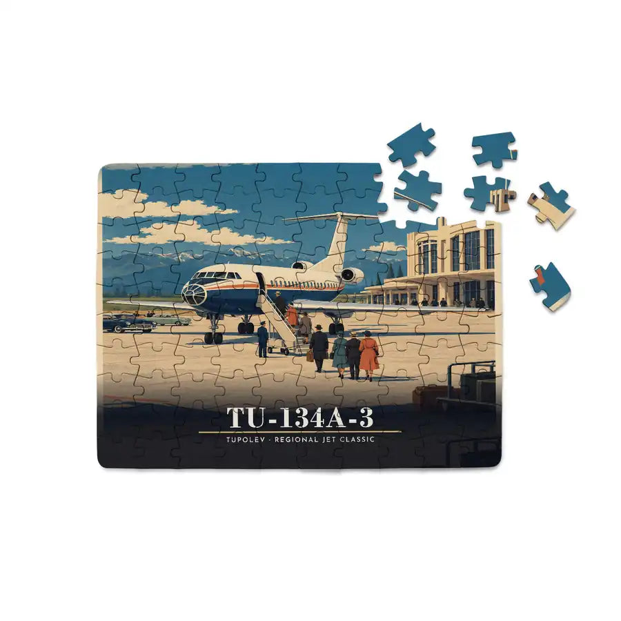 Tupolev Tu-134A-3 - Horizontal + Text - Canvas Puzzle