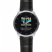 Thumbnail for Tupolev Tu-134A-3 - Original - Leather Strap - Striped Black Leather Strap