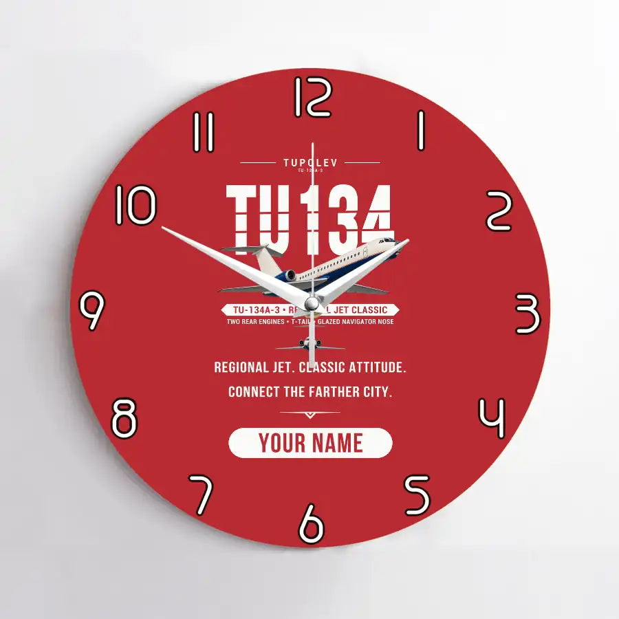 Tupolev Tu-134A-3 - Original + Name - No Frame - Red