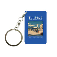 Thumbnail for Tupolev Tu-134A-3 - Poster - Key Chain - Blue