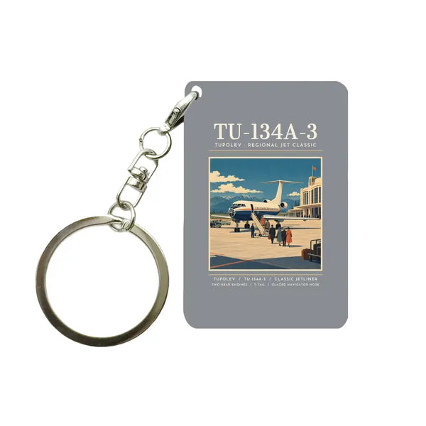 Tupolev Tu-134A-3 - Poster - Key Chain - Gray