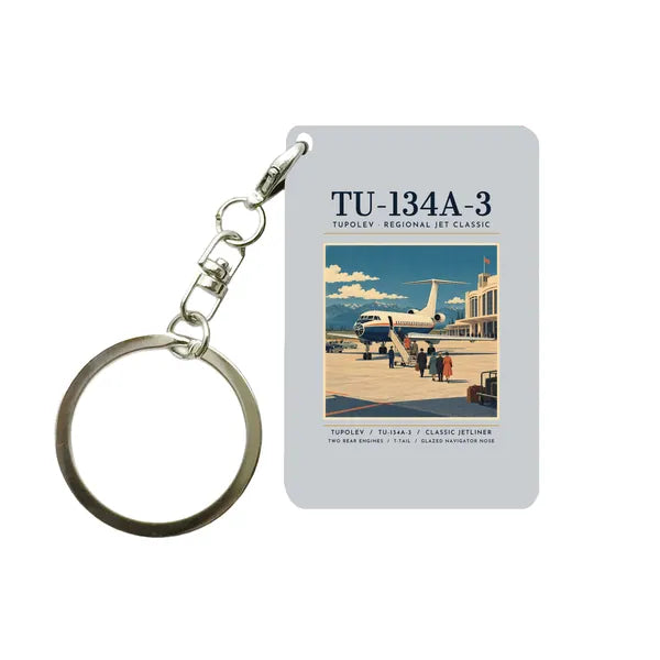 Tupolev Tu-134A-3 - Poster - Key Chain - Light Gray