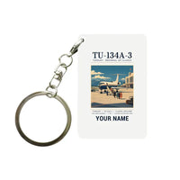Thumbnail for Tupolev Tu-134A-3 - Poster + Name - Key Chain - White
