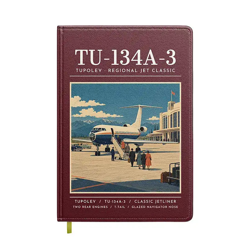 Tupolev Tu-134A-3 - Poster - Notebook - Dark Red
