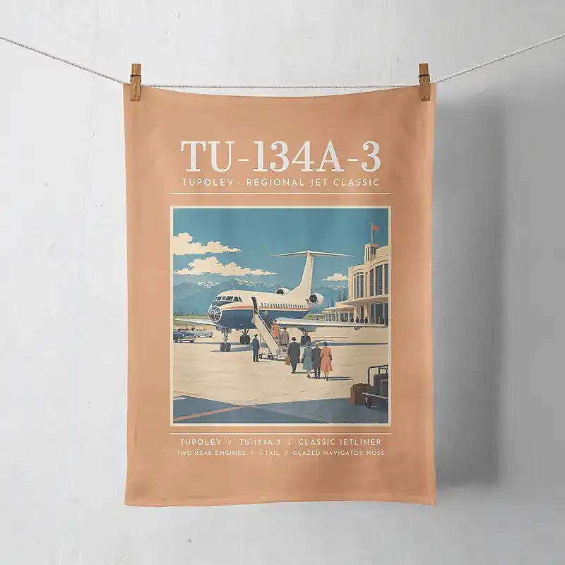 Tupolev Tu-134A-3 - Poster - Towel - Orange