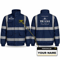 Thumbnail for Tupolev Tu-134A-3 Reflective Winter Jackets - Heritage + Name - Navy Blue