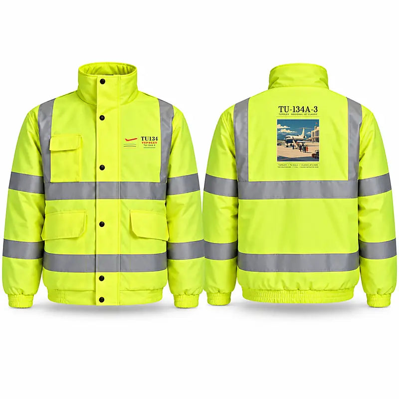 Tupolev Tu-134A-3 Reflective Winter Jackets - Poster - Fluorescent Yellow