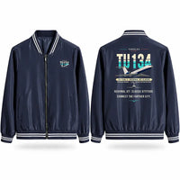 Thumbnail for Tupolev Tu-134A-3 Stylish Jackets - Baseball Collar - Original - Navy Blue