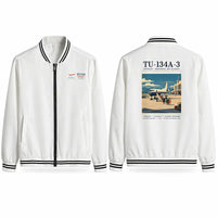 Thumbnail for Tupolev Tu-134A-3 Stylish Jackets - Baseball Collar - Poster - White