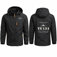 Thumbnail for Tupolev Tu-134A-3 Stylish Jackets - Hooded Windbreaker - Heritage - Black