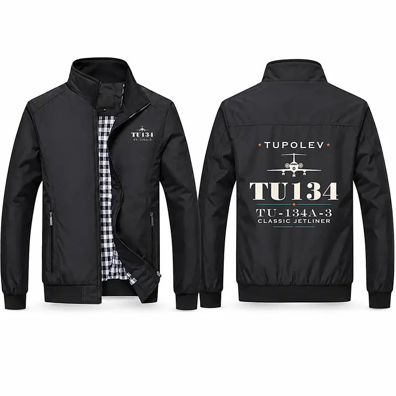 Tupolev Tu-134A-3 Stylish Jackets - Stand Collar - Heritage - Black