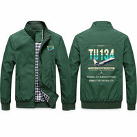 Thumbnail for Tupolev Tu-134A-3 Stylish Jackets - Stand Collar - Original - Green